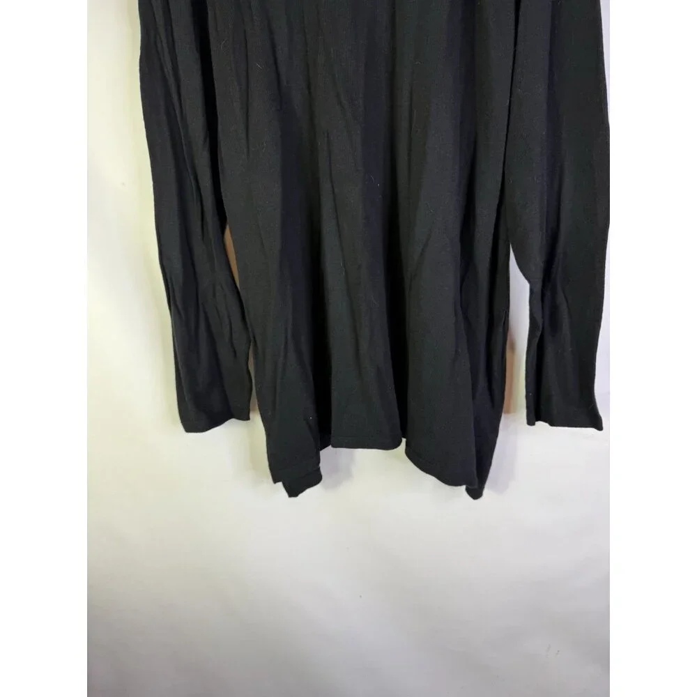 New J.Jill Cotton Lightweight Tunic Sweater Black - Picture 2 of 7